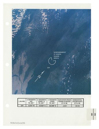 Lot #435 Apollo 9 Photo Map Checklist Page