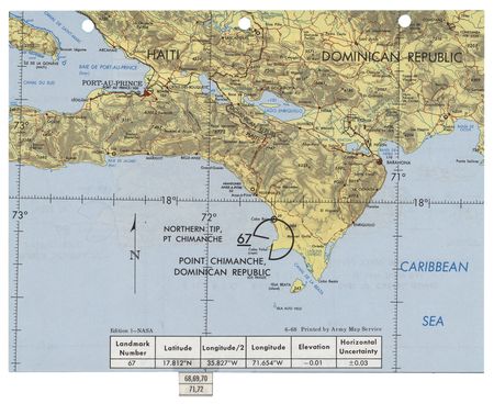 Lot #436 Apollo 9 Landmark Map Checklist Page