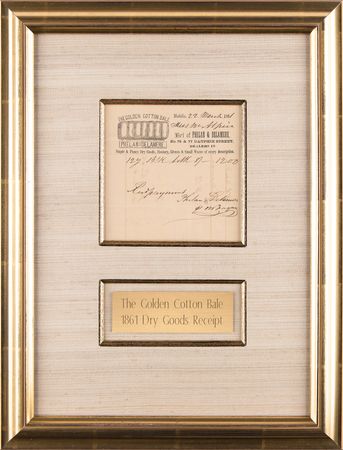 Lot #242 Golden Cotton Bale Receipt (1861) - Image 1