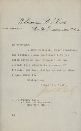 Lot #318 Jacob Schiff Typed Letter Signed - Image 2