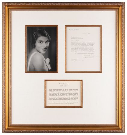 Lot #566 Marian Anderson Typed Letter Signed - Image 1