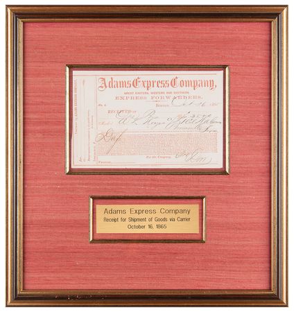 Lot #200 Adams Express Company Receipt (1865) - Image 1