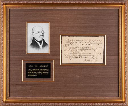 Lot #234 Peter W. Gallaudet Document Signed - Image 1