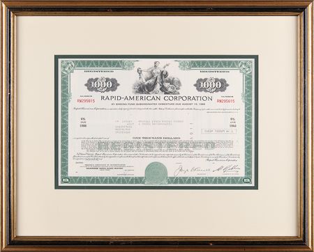 Lot #311 Rapid-American Corporation Bond Certificate - Image 2