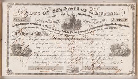 Lot #211 California: Bond for War Indebtedness, Funding 