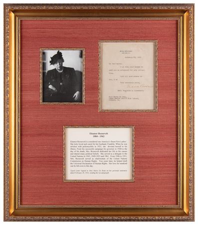Lot #108 Eleanor Roosevelt Typed Letter Signed - Image 1