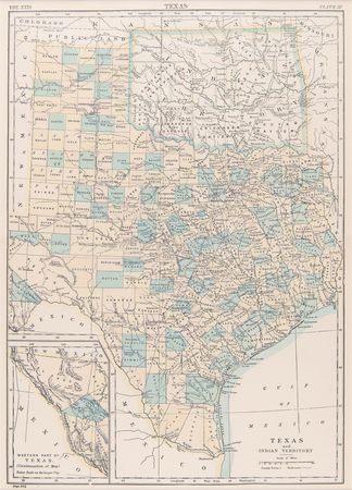 Lot #331 Texas and Native American Territory Map - Image 1