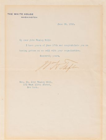 Lot #113 William H. Taft Typed Letter Signed as President - Image 1
