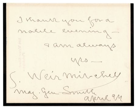 Lot #288 Silas Weir Mitchell Autograph Letter Signed - Image 3