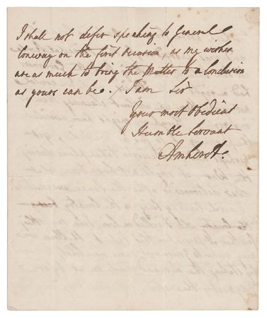 Lot #379 Lord Jeffrey Amherst Autograph Letter Signed - Image 3
