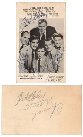Lot #647 Bill Haley and His Comets Signed Promo Card - Image 1