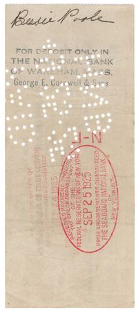 Lot #794 W. C. Fields Signed Check - Image 2