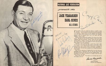 Lot #613 Jack Teagarden and Earl 'Fatha' Hines All-Stars Signed Program - Image 1