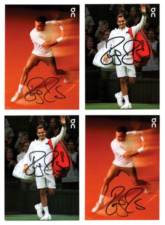 Lot #905 Roger Federer (4) Signed Promo Cards
