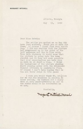 Lot #518 Margaret Mitchell Typed Letter Signed on