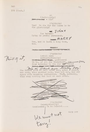 Lot #735 Darryl F. Zanuck's Hand-Annotated Script for The Three Musketeers - Image 8