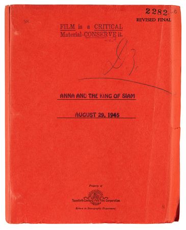 Lot #736 Darryl F. Zanuck's Hand-Annotated Script for Anna and the King of Siam - Image 1