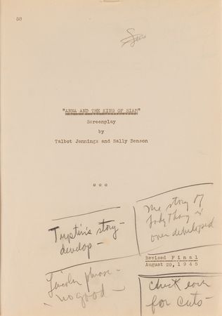 Lot #736 Darryl F. Zanuck's Hand-Annotated Script for Anna and the King of Siam - Image 2