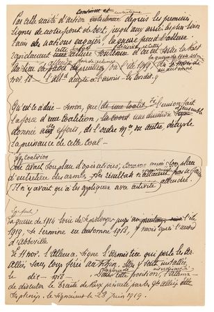 Lot #369 Ferdinand Foch Handwritten Speech Draft World War I: 