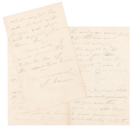 Lot #189 Guglielmo Marconi Autograph Letter Signed with Sketch of 