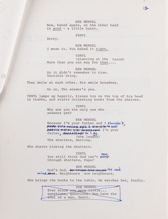 Lot #722 Barbra Streisand (2) Documents Signed for Yentl, with Working Draft of the Script - Image 4