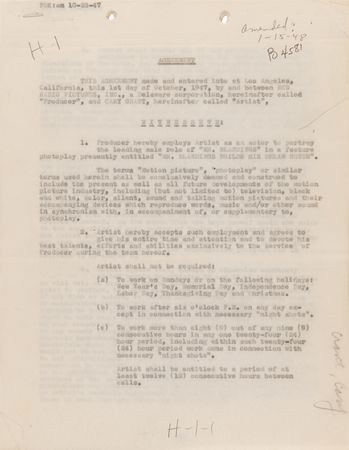 Lot #711 Cary Grant Document Signed for RKO Radio Pictures - Image 2