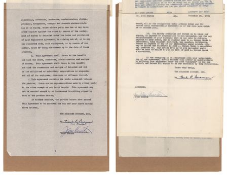 Lot #817 John Huston (2) Documents Signed for A Farewell to Arms - Image 1