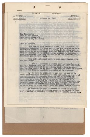 Lot #817 John Huston (2) Documents Signed for A Farewell to Arms - Image 2