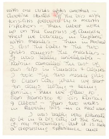 Lot #826 Grace Kelly Autograph Letter Signed on Vacation, Family, and Her Miscarriage - Image 3