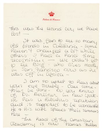 Lot #826 Grace Kelly Autograph Letter Signed on Vacation, Family, and Her Miscarriage - Image 4