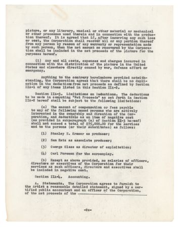 Lot #700 Gary Cooper Document Signed for High Noon - Image 3