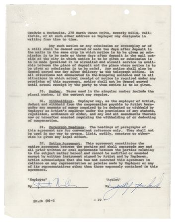 Lot #799 Judy Garland Document Signed for I Could Go On Singing - Image 2