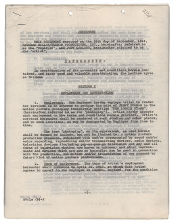 Lot #799 Judy Garland Document Signed for I Could Go On Singing - Image 3