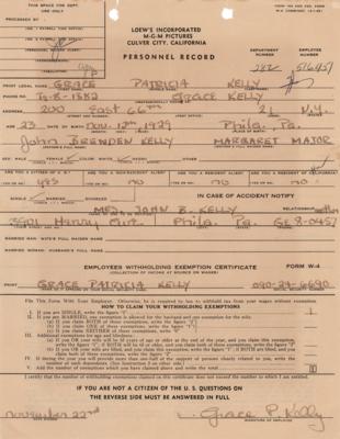 Lot #714 Grace Kelly Document Signed - MGM