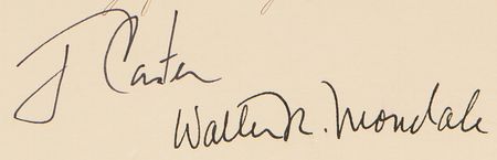 Lot #54 Jimmy Carter and Walter Mondale Signed Inauguration Invitation - Image 2