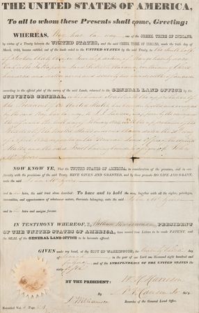 Lot #77 [Wiliam Henry Harrison] Presidential