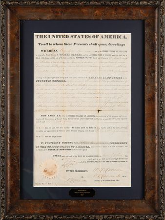 Lot #77 [Wiliam Henry Harrison] Presidential Document Reclaiming Land from a Creek Tribe Indian - Image 2
