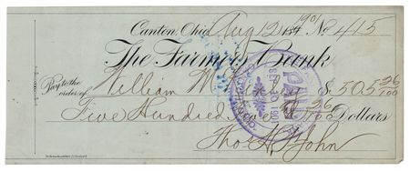 Lot #95 William McKinley Endorsed Check as President - Image 2