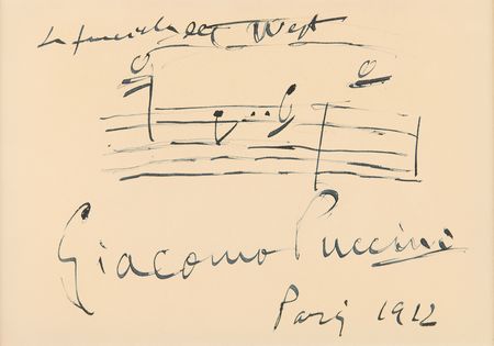 Lot #576 Giacomo Puccini Autograph Musical Quotation Signed for 'La fanciulla del West' - Image 2