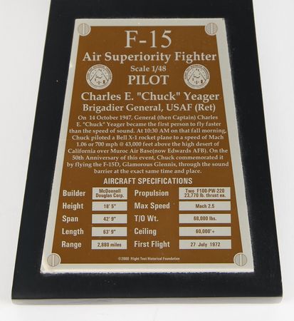 Lot #418 Chuck Yeager Signed McDonnell Douglas F-15 Eagle Model - Image 5