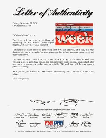 Lot #37 Barack Obama Signed Magazine - Image 2