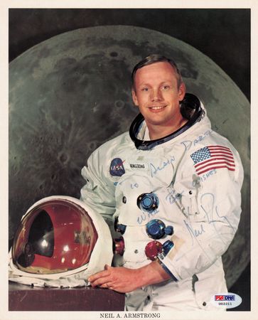 Lot #439 Neil Armstrong Signed Photograph - Image 1