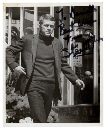Lot #717 Steve McQueen Signed Photograph in Bullitt - Image 1