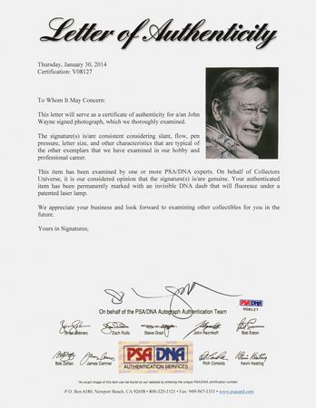 Lot #881 John Wayne Signed Photograph - Image 2