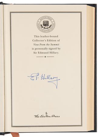 Lot #251 Edmund Hillary Signed Book - View from the Summit - Image 4