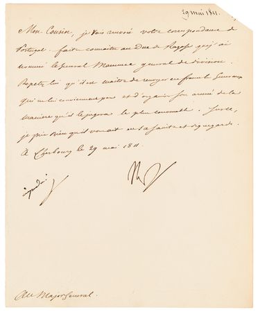 Lot #372 Napoleon Letter Signed to His Chief of