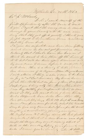 Lot #352 Confederate Civilian Letter from December
