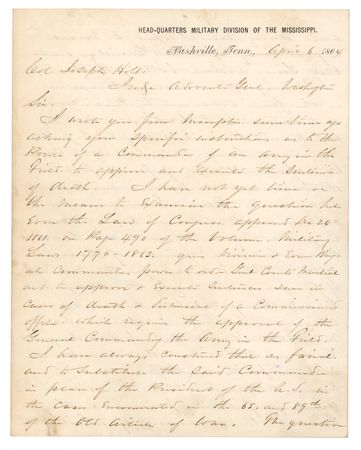 Lot #364 William T. Sherman War-Dated Autograph