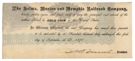 Lot #354 Nathan Bedford Forrest Document Signed