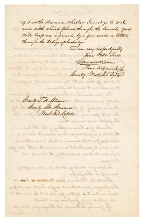 Lot #367 Charles Wilkes War-Dated Letter Signed on the CSS Alabama, a ?Pirate? Vessel to Be Seized ?if found in Cuban waters? - Image 2